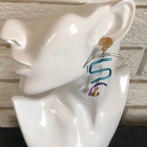 OOAK aluminum geometric earrings